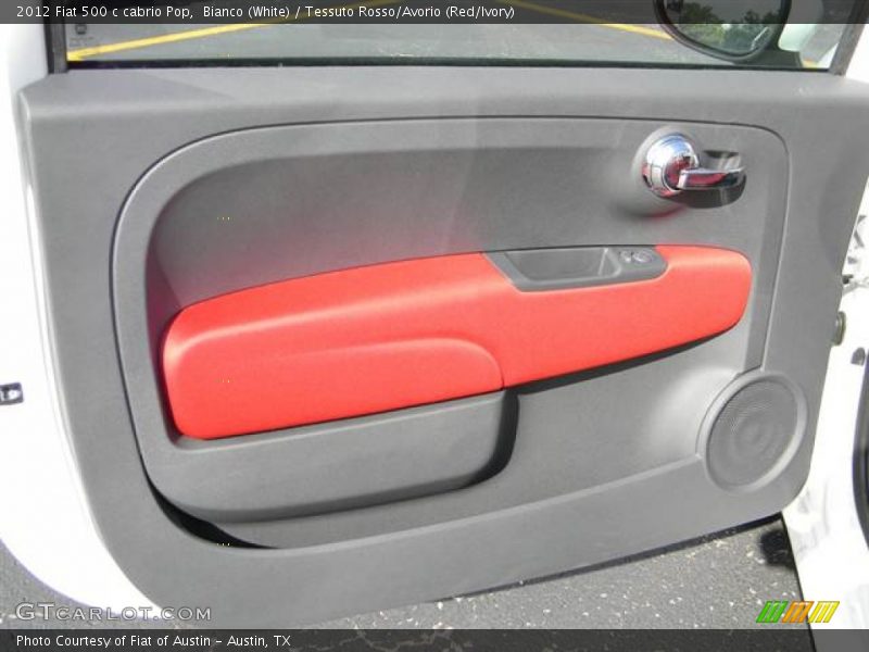 Bianco (White) / Tessuto Rosso/Avorio (Red/Ivory) 2012 Fiat 500 c cabrio Pop