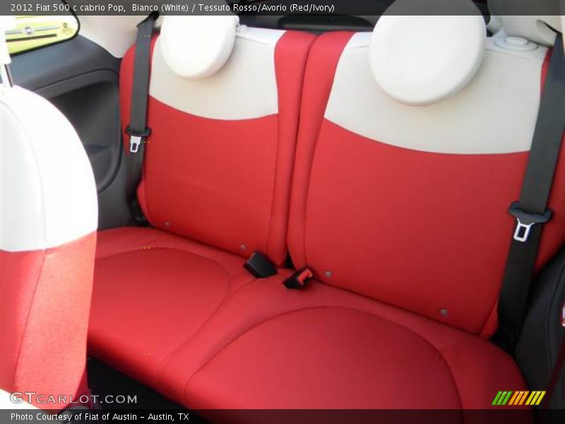 Bianco (White) / Tessuto Rosso/Avorio (Red/Ivory) 2012 Fiat 500 c cabrio Pop