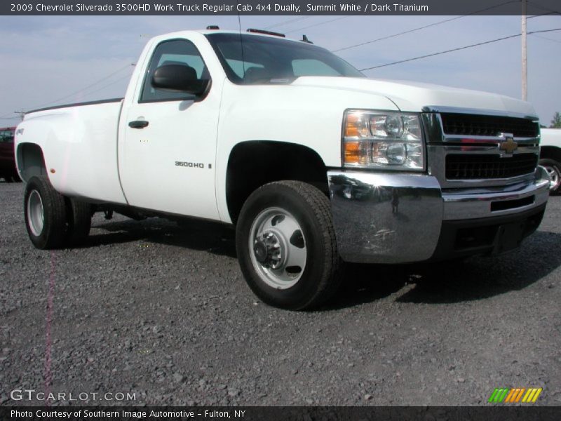 Summit White / Dark Titanium 2009 Chevrolet Silverado 3500HD Work Truck Regular Cab 4x4 Dually