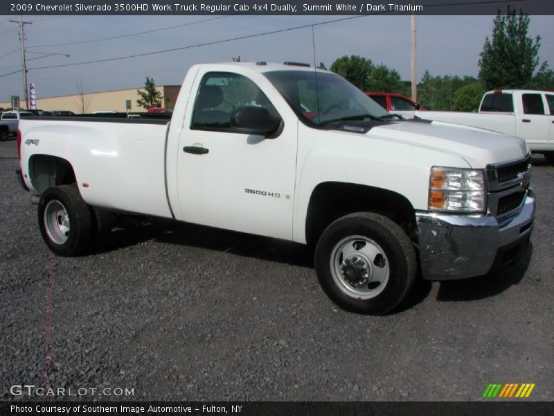 Summit White / Dark Titanium 2009 Chevrolet Silverado 3500HD Work Truck Regular Cab 4x4 Dually