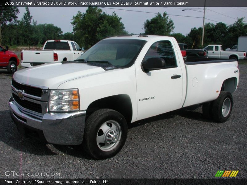 Summit White / Dark Titanium 2009 Chevrolet Silverado 3500HD Work Truck Regular Cab 4x4 Dually