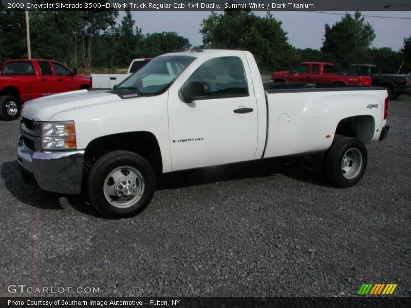 Summit White / Dark Titanium 2009 Chevrolet Silverado 3500HD Work Truck Regular Cab 4x4 Dually