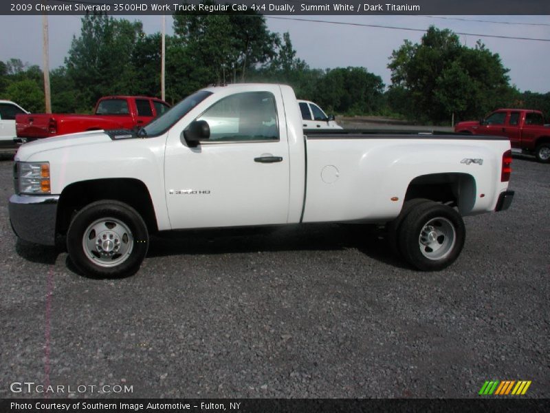 Summit White / Dark Titanium 2009 Chevrolet Silverado 3500HD Work Truck Regular Cab 4x4 Dually