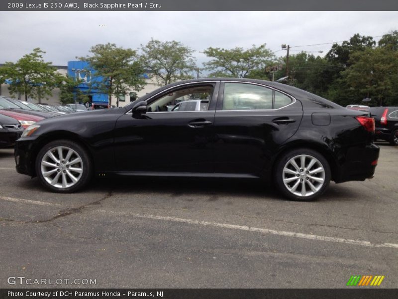 Black Sapphire Pearl / Ecru 2009 Lexus IS 250 AWD