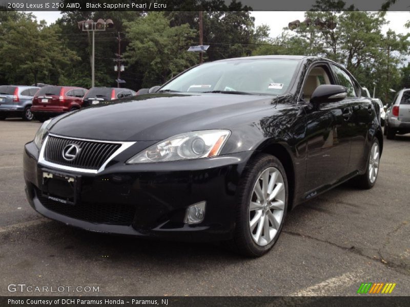 Black Sapphire Pearl / Ecru 2009 Lexus IS 250 AWD