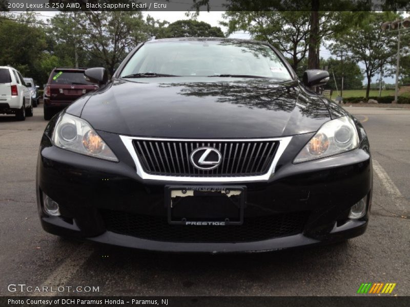 Black Sapphire Pearl / Ecru 2009 Lexus IS 250 AWD