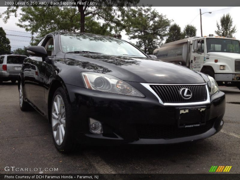 Black Sapphire Pearl / Ecru 2009 Lexus IS 250 AWD
