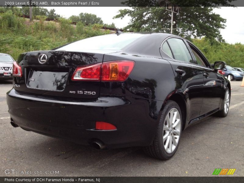 Black Sapphire Pearl / Ecru 2009 Lexus IS 250 AWD