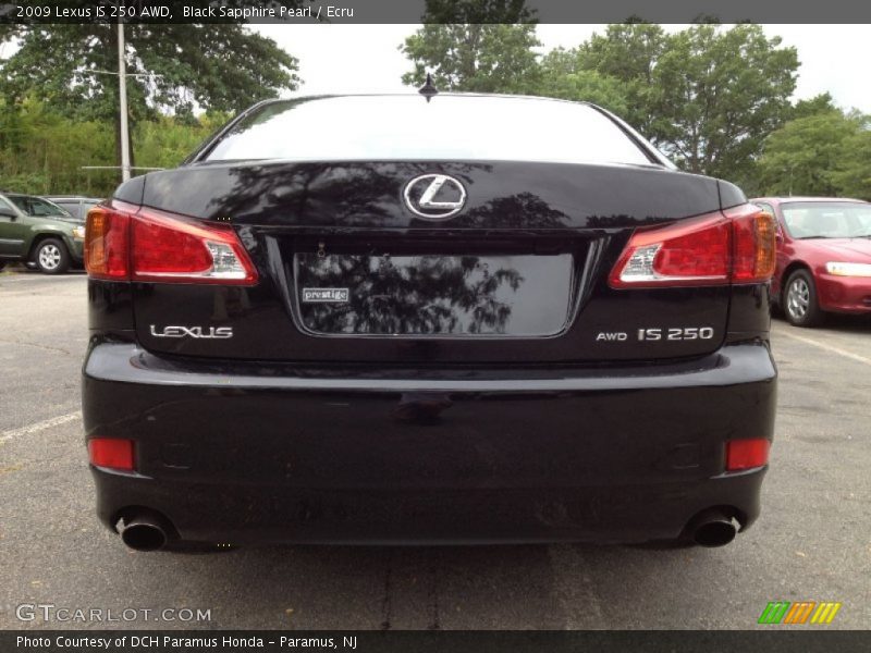 Black Sapphire Pearl / Ecru 2009 Lexus IS 250 AWD