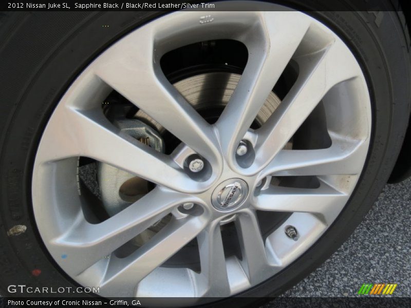 Sapphire Black / Black/Red Leather/Silver Trim 2012 Nissan Juke SL