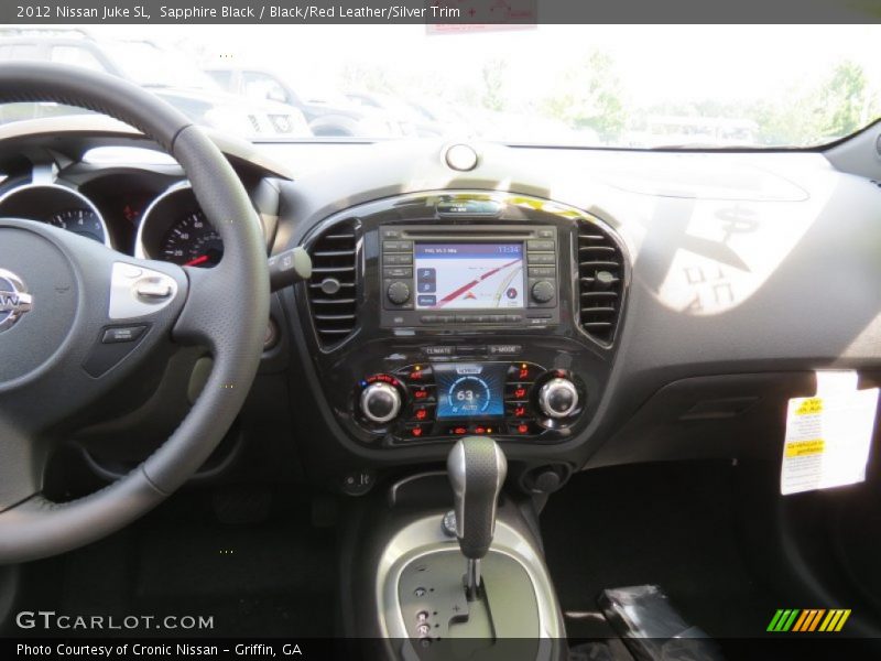 Sapphire Black / Black/Red Leather/Silver Trim 2012 Nissan Juke SL