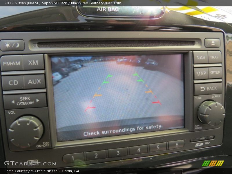 Sapphire Black / Black/Red Leather/Silver Trim 2012 Nissan Juke SL