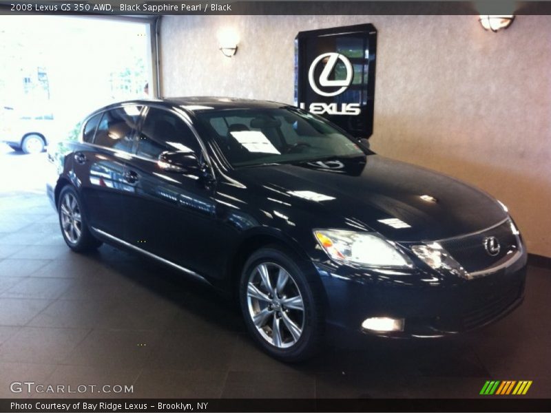 Black Sapphire Pearl / Black 2008 Lexus GS 350 AWD