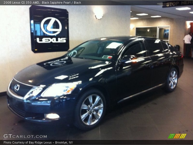 Black Sapphire Pearl / Black 2008 Lexus GS 350 AWD