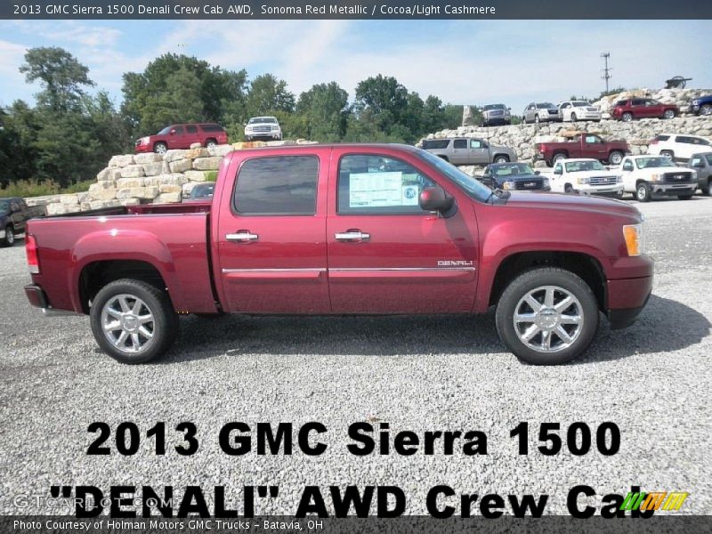 Sonoma Red Metallic / Cocoa/Light Cashmere 2013 GMC Sierra 1500 Denali Crew Cab AWD