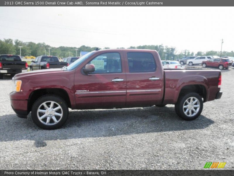 Sonoma Red Metallic / Cocoa/Light Cashmere 2013 GMC Sierra 1500 Denali Crew Cab AWD