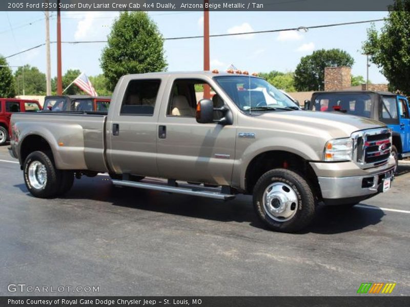 Arizona Beige Metallic / Tan 2005 Ford F350 Super Duty Lariat Crew Cab 4x4 Dually