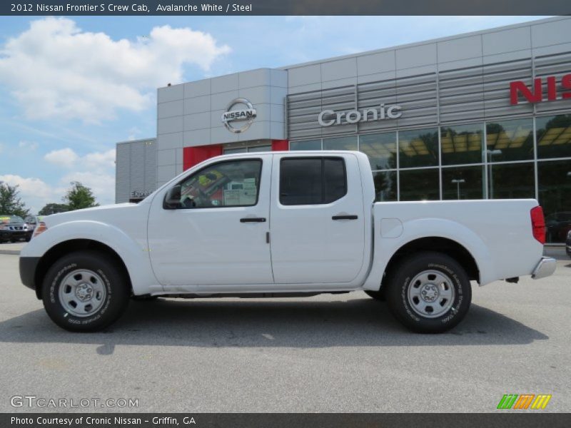 Avalanche White / Steel 2012 Nissan Frontier S Crew Cab