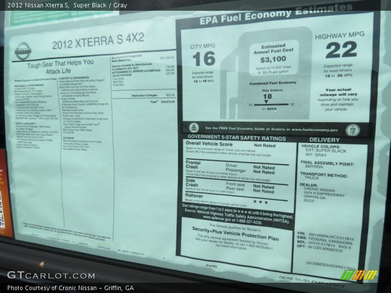Super Black / Gray 2012 Nissan Xterra S