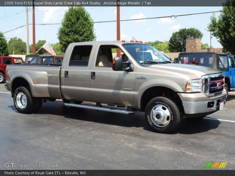 Arizona Beige Metallic / Tan 2005 Ford F350 Super Duty Lariat Crew Cab 4x4 Dually