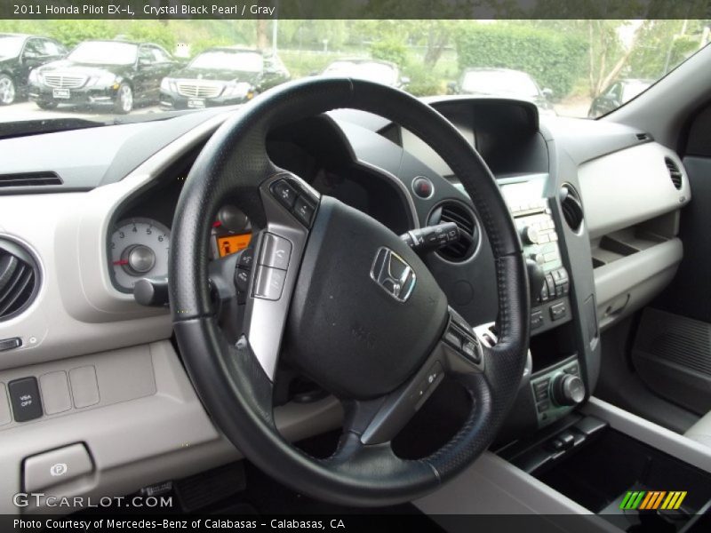 Crystal Black Pearl / Gray 2011 Honda Pilot EX-L