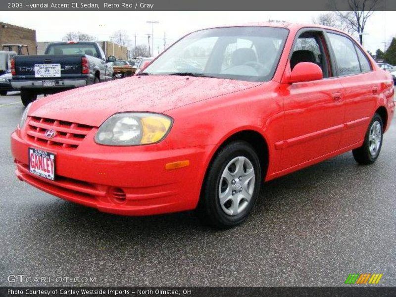 Retro Red / Gray 2003 Hyundai Accent GL Sedan