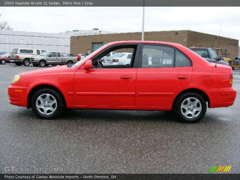 Retro Red / Gray 2003 Hyundai Accent GL Sedan