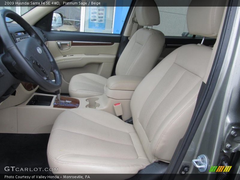 Platinum Sage / Beige 2009 Hyundai Santa Fe SE 4WD