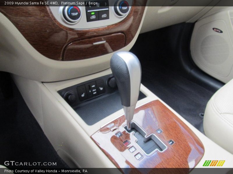 Platinum Sage / Beige 2009 Hyundai Santa Fe SE 4WD
