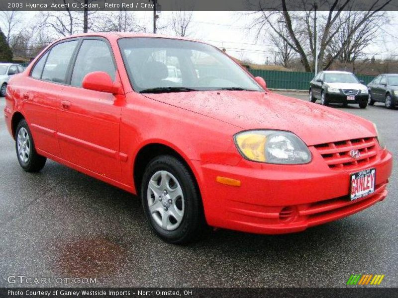 Retro Red / Gray 2003 Hyundai Accent GL Sedan