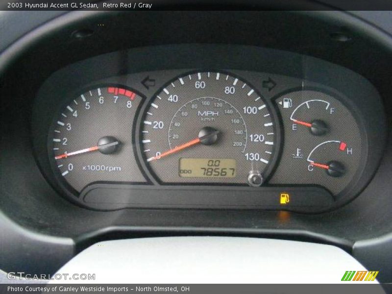 Retro Red / Gray 2003 Hyundai Accent GL Sedan