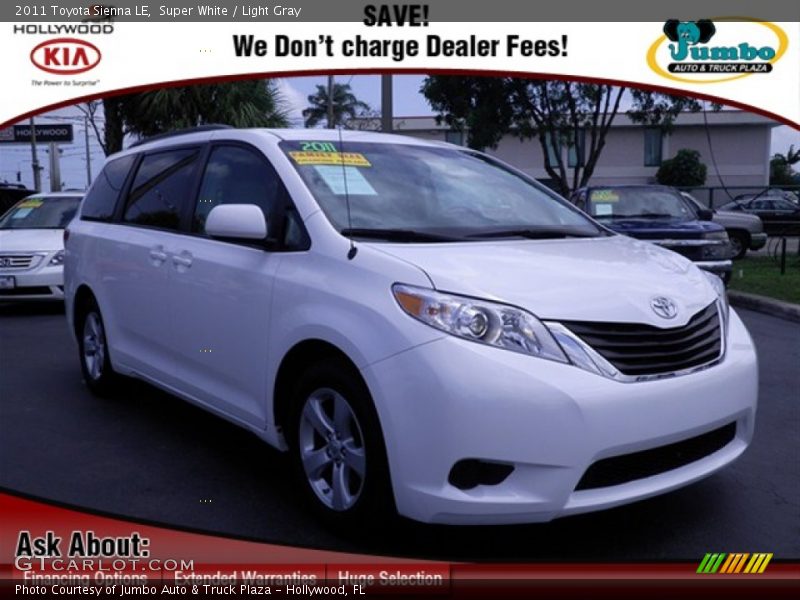 Super White / Light Gray 2011 Toyota Sienna LE