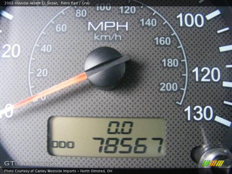 Retro Red / Gray 2003 Hyundai Accent GL Sedan