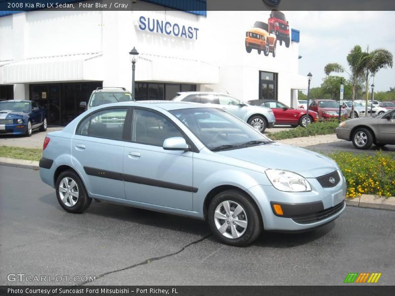 Polar Blue / Gray 2008 Kia Rio LX Sedan