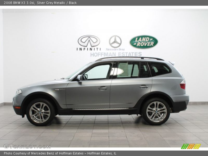 Silver Grey Metallic / Black 2008 BMW X3 3.0si