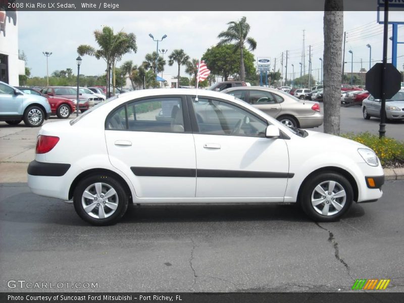 White / Beige 2008 Kia Rio LX Sedan