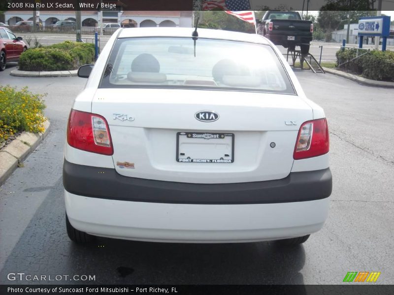 White / Beige 2008 Kia Rio LX Sedan