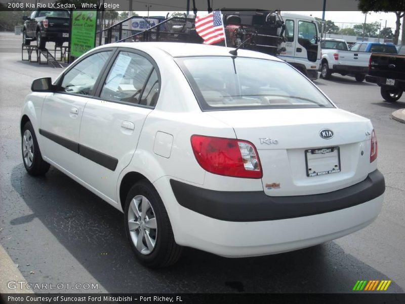 White / Beige 2008 Kia Rio LX Sedan