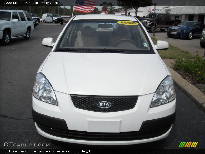 White / Beige 2008 Kia Rio LX Sedan