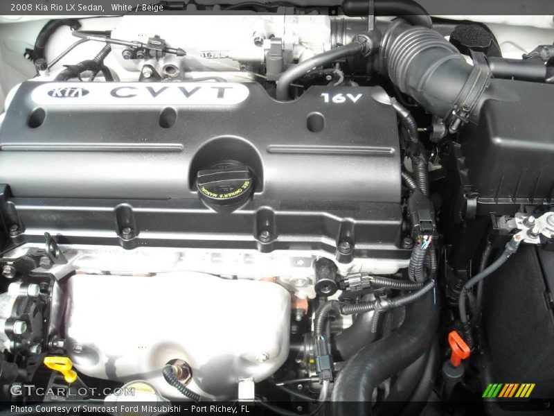 White / Beige 2008 Kia Rio LX Sedan