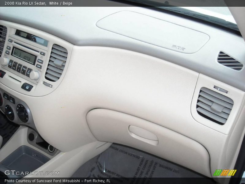 White / Beige 2008 Kia Rio LX Sedan