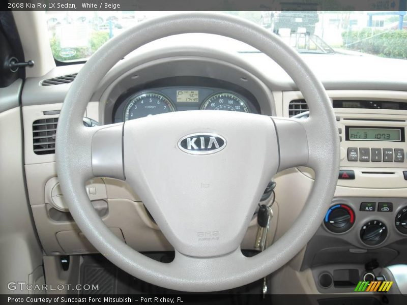 White / Beige 2008 Kia Rio LX Sedan