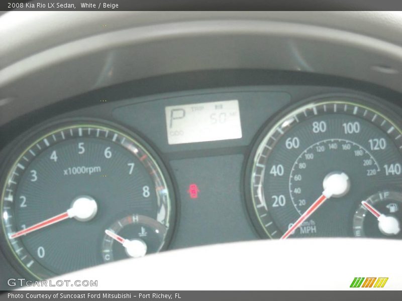 White / Beige 2008 Kia Rio LX Sedan