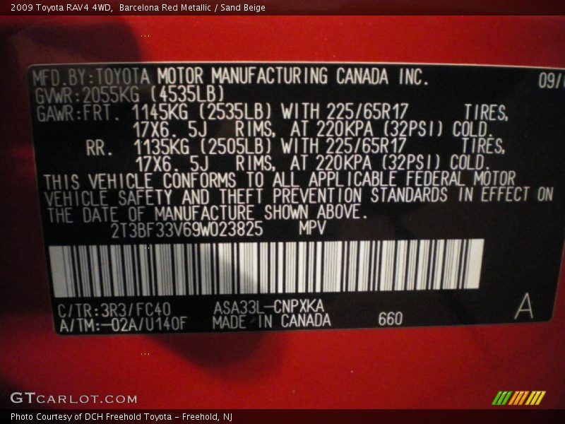 Barcelona Red Metallic / Sand Beige 2009 Toyota RAV4 4WD