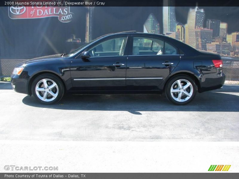 Deepwater Blue / Gray 2008 Hyundai Sonata Limited V6