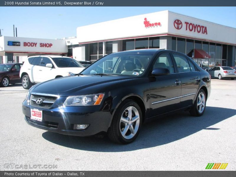 Deepwater Blue / Gray 2008 Hyundai Sonata Limited V6