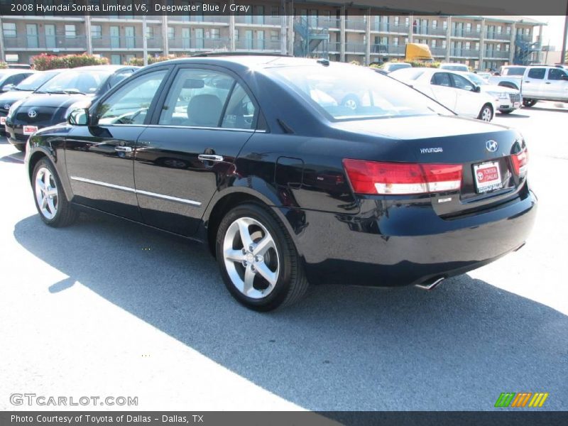 Deepwater Blue / Gray 2008 Hyundai Sonata Limited V6
