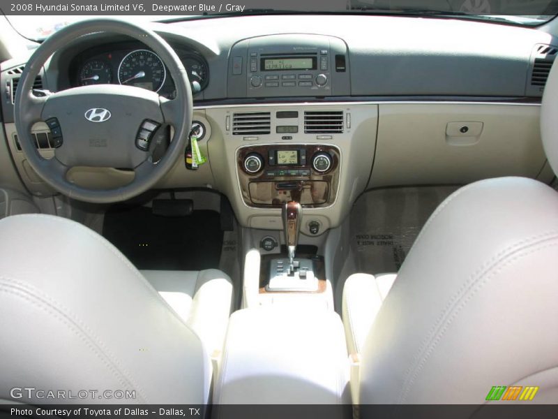 Deepwater Blue / Gray 2008 Hyundai Sonata Limited V6