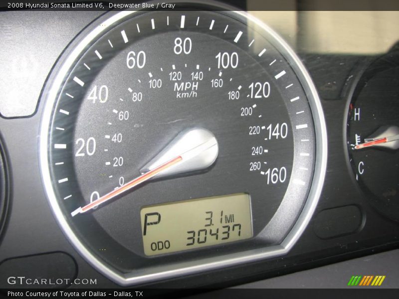 Deepwater Blue / Gray 2008 Hyundai Sonata Limited V6