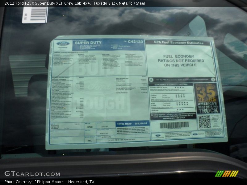 Tuxedo Black Metallic / Steel 2012 Ford F250 Super Duty XLT Crew Cab 4x4